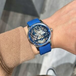 Audemars Piguet Tourbillon Openworked 26600 Rep 1 1 Blue Skeleton Movement 41mm - Image 4
