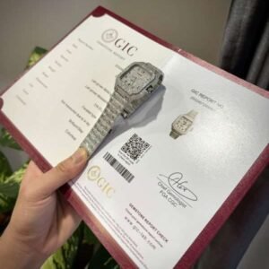 Cartier Santos Arabic Numeral Best Replica Watch Moissanite Diamonds Hong Kong 39.8mm - Image 6