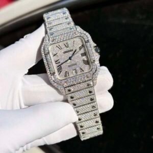 Cartier Santos Replica Watch Full Diamond Moissanite Hong Kong 39.8mm - Image 7