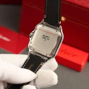 Cartier Santos White Dial Replica Watch Custom Diamonds Moissanite BV Factory 39.8mm - Image 3