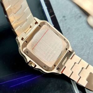Cartier Santos Men’s Full Diamond Replica Watch Highest Quality 39.8mm - Image 5