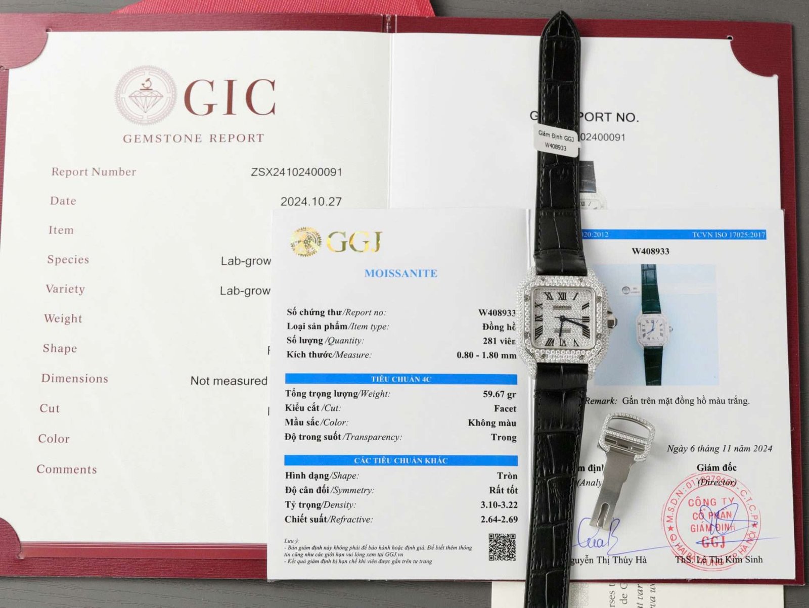 Cartier Santos Full Moissanite Diamonds Custom 35mm