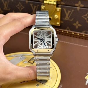 Cartier Santos Skeleton Dial Bezel Yellow - Image 1