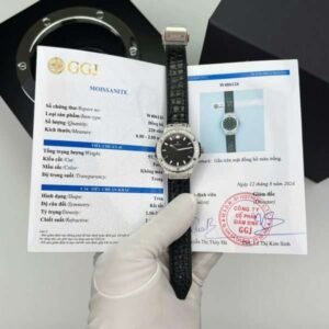 Hublot Classic Fusion Titanium Replica Wacth Black Custom Moissanite Diamonds 33mm - Image 1