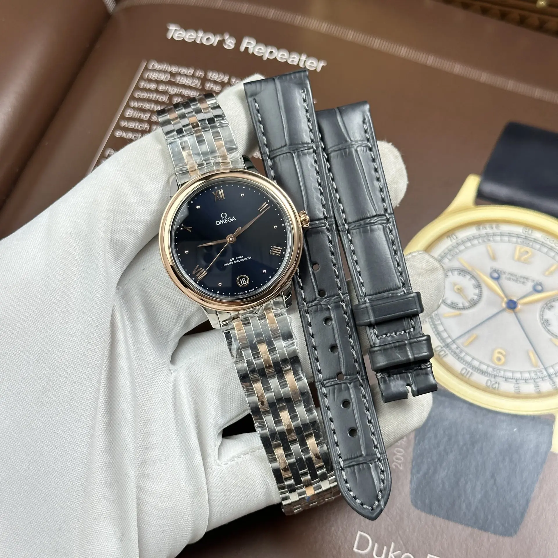 Omega De Ville Prestige Women Blue Dial Swiss Automatic Movement 34mm