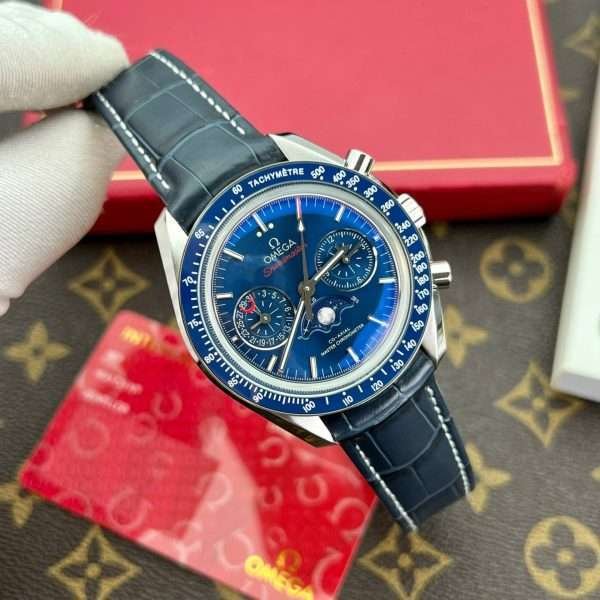 Omega Replica Watch Speedmaster Co-Axial Moonphase Blue Dial 44mm