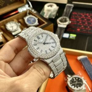 Patek Philippe Replica Watches Nautilus 5719 Full Diamonds PPF 40mm - Image 9