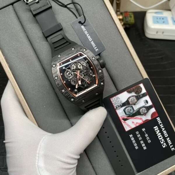 Richard Mille RM055 Carbon NTPT Replica 1:1 Watch Black BBR 45mm