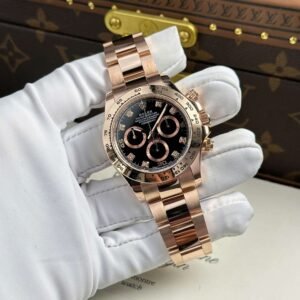Rolex Cosmograph Daytona 40mm Real Gold Plated Black Dial Watch - Image 5