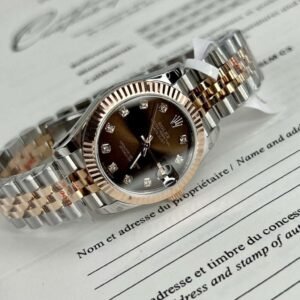 Rolex Replica 1:1 Watch DateJust Women’s Genuine Gold Wrapped Brown Dial GM Factory 31mm - Image 2