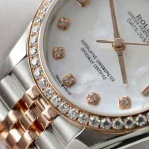 Rolex Rep 11 Watch DateJust MOP Moissanite Diamond Bezel EW 36mm - Image 6