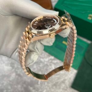 Rolex 18K Gold-Plated Day-Date 228235 Brown Dial 40mm - Image 3