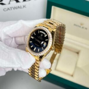 Rolex Day-Date 18K Gold Plated Black Dial - Image 3