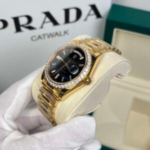 Rolex Day-Date 18K Gold Plated Black Dial - Image 4