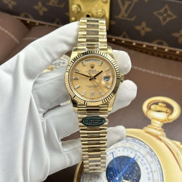 Dong-Ho-Rolex-Day-Date-Che-Tac-Mat-Vang-Champagne-May-Calibre-3255-Super-Clone-Nha-May-RC-40mm-14