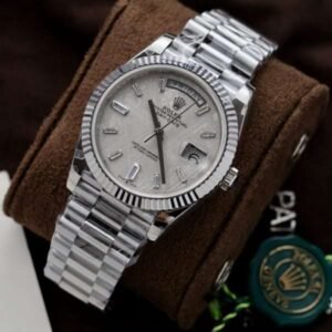 Rolex Day-Date with Meteorite Dial and Moissanite Indices Replica GM 40mm - Image 10