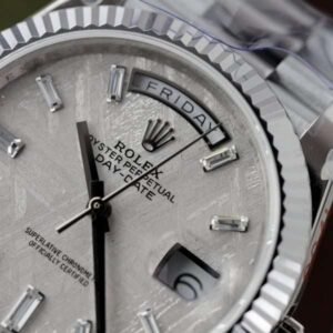 Rolex Day-Date with Meteorite Dial and Moissanite Indices Replica GM 40mm - Image 9