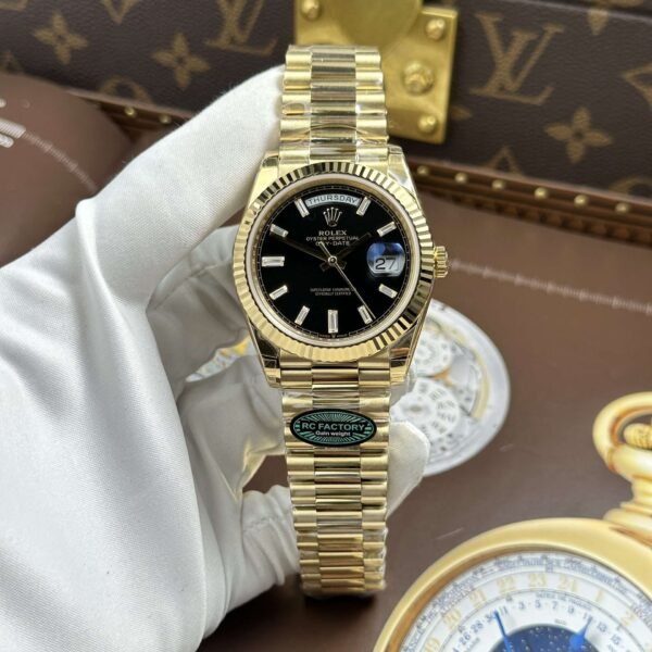 Dong-Ho-Rolex-Day-Date-Nam-Che-Tac-Mat-Den-May-Calibre-3255-Super-Clone-Nha-May-RC-40mm-13