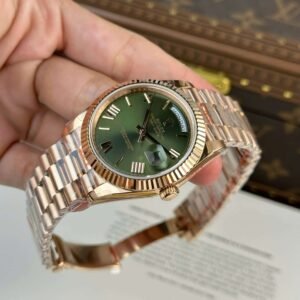 Rolex Day-Date Green Dial Rose Gold Weight 186 Grams QF Factory 40mm - Image 3