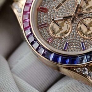 Rolex Daytona Rainbow Full CZ Stones Replica Premium Men’s Watch 40mm - Image 7