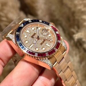 Rolex GMT-Master II 126755 18K Rose Gold-Plated Gemstone Watch 40mm - Image 6