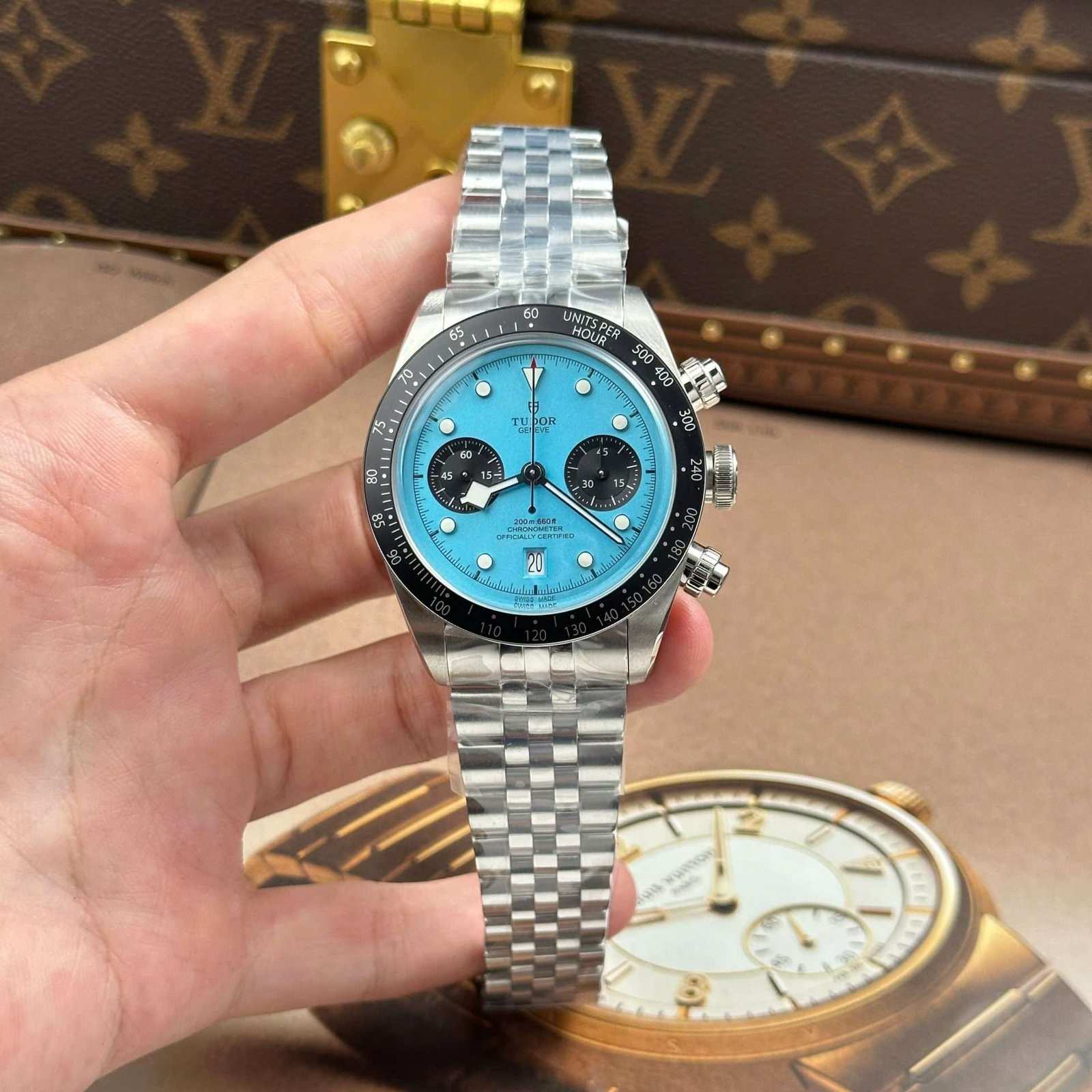 Tudor Black Bay Chronograph Best Copies Watches Tiffany Dial Metal Wire ZF Factory 41mm