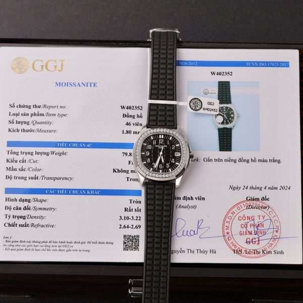 Patek Philippe Rep 11 Watch Aquanaut 5067 Diamonds benzene moissanite Black Dial 35.6 mm
