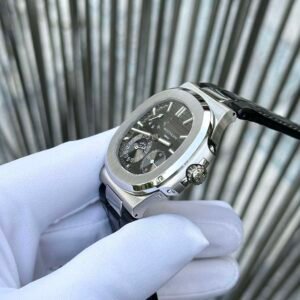 Patek Philippe Replica 1:1 Watch 5712 Gray Dial Leather Strap GRF 40mm - Image 4