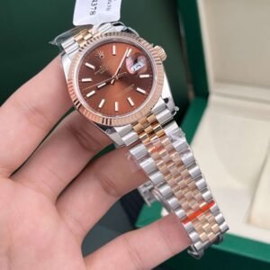 Rolex Rep 11 Watch DateJust 18K Rose Gold Wrapped Chocolate Dial GM Factory 36mm - Image 2
