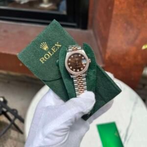 Rolex Rep Watch DateJust Women’s Chocolate Dial With Stone Bezel Factory EW 31mm - Image 1