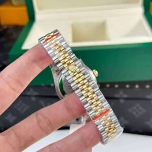Rolex DateJust Women's Genuine Gold Plated Black Dial GM Factory 31mm - Image 4