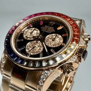 Rolex Replica 1:1 Watch Daytona Rainbow Rose Gold Wrapped Moissanite Diamond TWF 40mm - Image 7