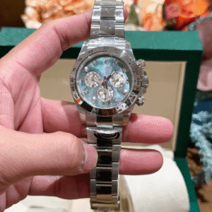 Rolex Daytona Watch Purple Mother of Pearl Dial Moissanite 40mm - Image 1