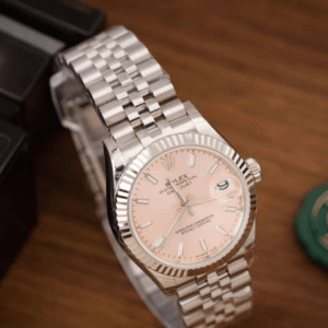 Rolex Datejust Pink Dial Luminous Hour Markers Jubilee - Image 1