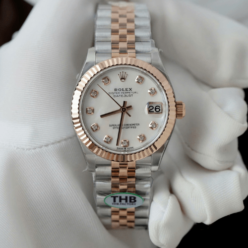 Rolex Replica 11 Watch DateJust Rose Gold Wrapped Mother-of-Pearl Dial GM Factory 36mm