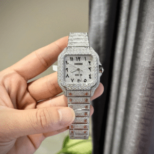 Cartier Santos Arabic Numeral Best Replica Watch Moissanite Diamonds Hong Kong 39.8mm - Image 2