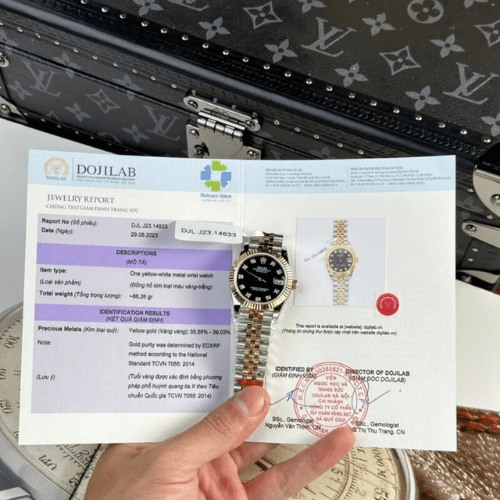 Rolex DateJust Women's Genuine Gold Plated Black Dial GM Factory 31mm