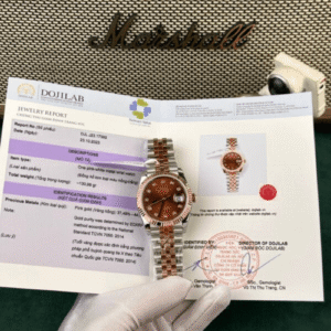 Rolex DateJust Women's Genuine Gold Plated Brown Dial GM Factory 31mm - Image 10
