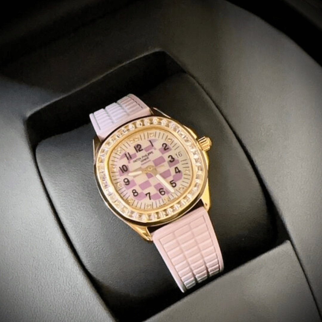 Patek Philippe Aquanaut 5072R Women Pink Rose Gold Plated Rep 11 Watch PPF 35.6mm