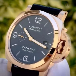 PANERAI LUMINOR REP 1:1 WATCH GOLD NEEDLE BLUE LEATHER VS FACTORY 44MM - Image 4